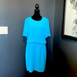 Charles Henry Turquoise Knee Length Dress L